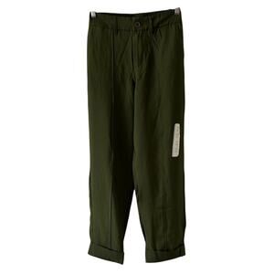 A New Day Ankle Pants Olive Army Green Rolled Cuffs Center Seam High Rise